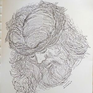 Art- NEW - Illustration Art Print image of Jesus - Typography - style. Copyri…